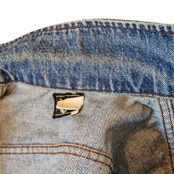 70s Lee Denim Jean Jacket Womens Sz XS Petite Distressed Classic Retro - Picture 10 of 15